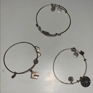 Silver Alex and Ani bracelets
